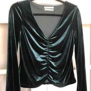 Urban Outfitters Green Velvet Crop Top